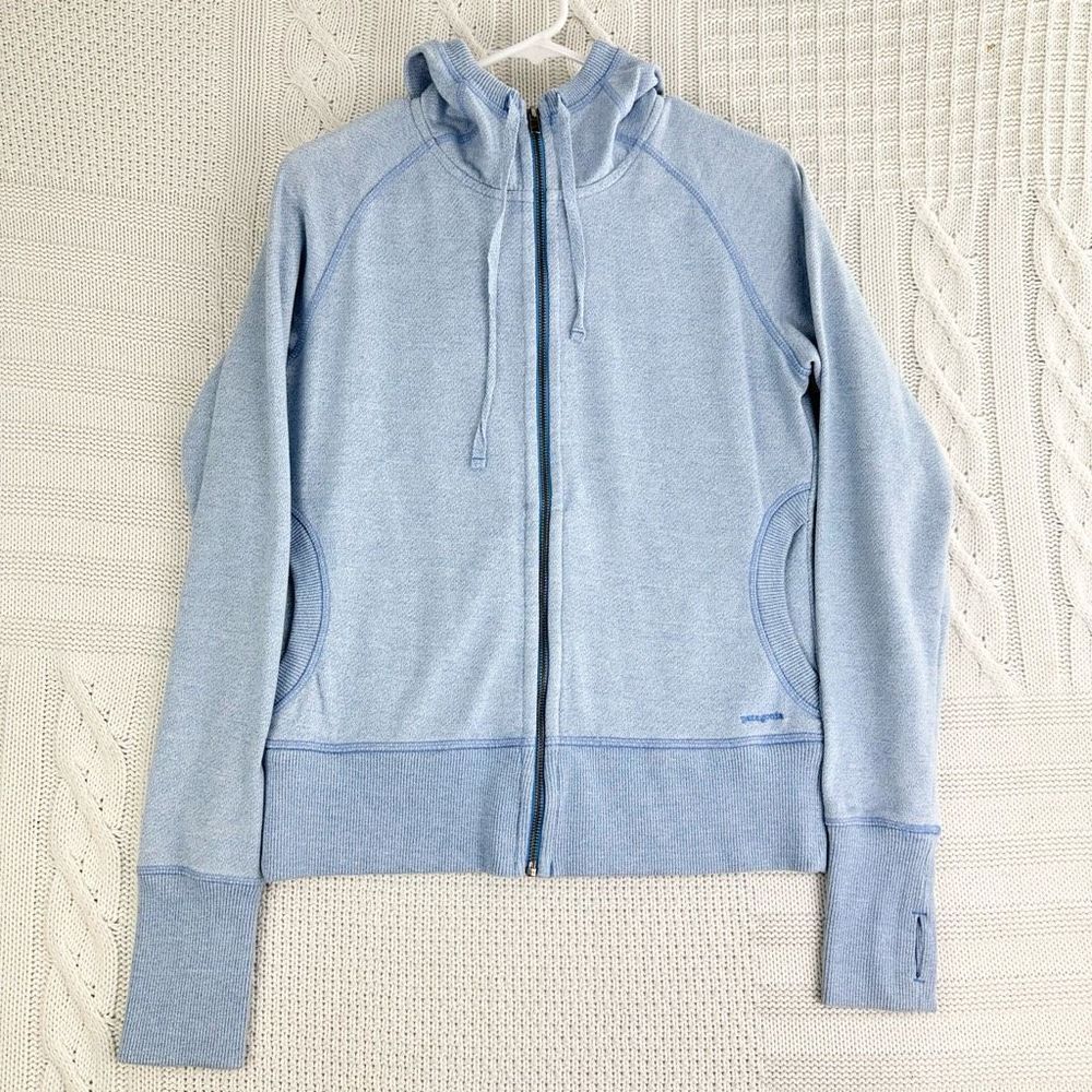 Patagonia Light Blue Zip-Up Hoodie
